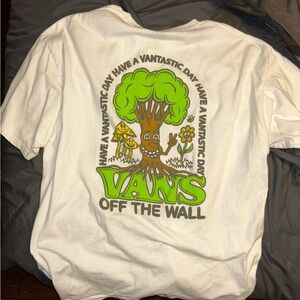 Vans White Tee with Green and Yellow Graphic